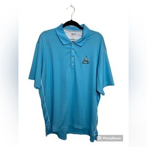 Adidas Climicool blue textured short sleeve polo shirt. U.S. Open 2011. XL